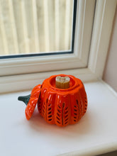 Load image into Gallery viewer, Orange Leaf Cut Out Pumpkin Burner
